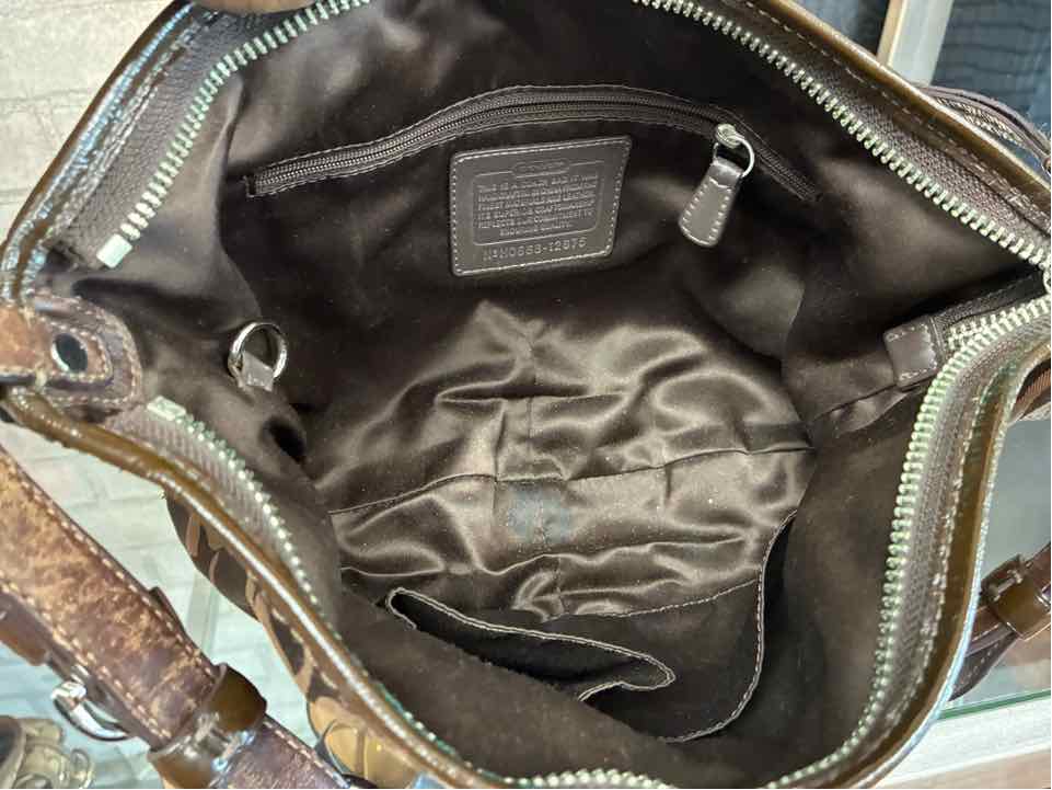 Coach Brown Monogram Canvas Hobo Purse