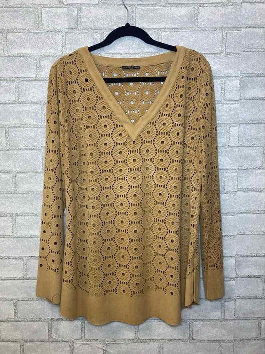 Alberto Makali Tan Ultra Suede Top Size Large