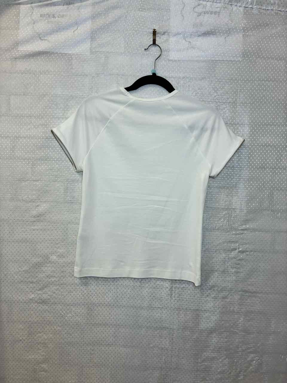 Helmut Lang White Zipper Sleeve Shirt Size Small