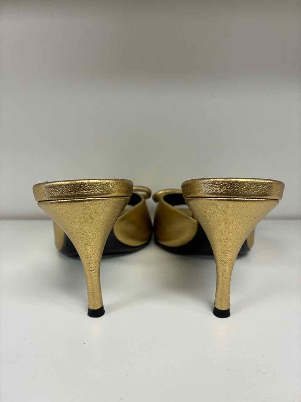 Versace Opera Bow Gold Mule Size 36