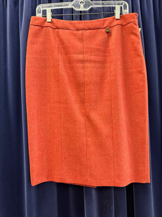 Ferragamo Vinatge Orange Wool Pencil Skirt