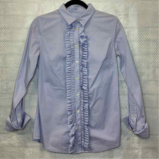 Brook Brothers Ruffle Blue Blouse Size Small