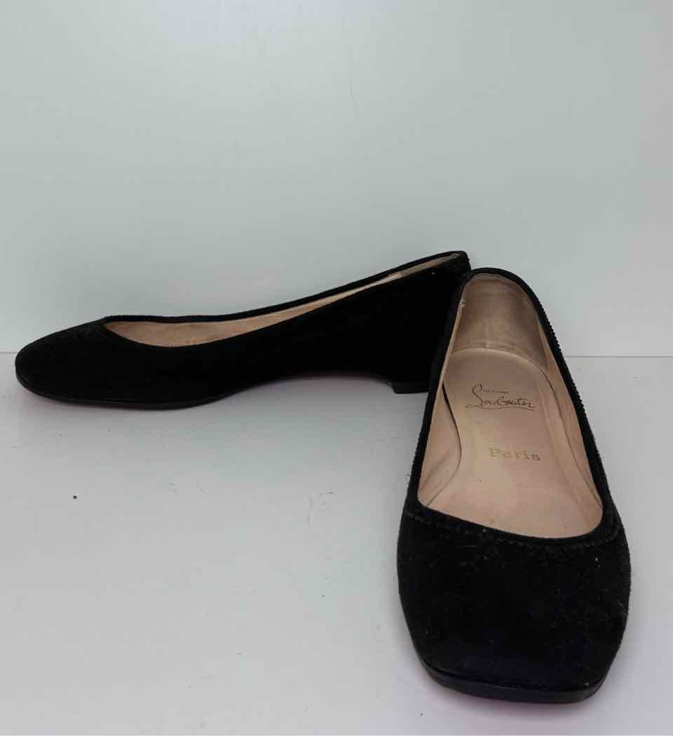 Chritian Louboutin Black Suede Shoe Size 41 Flats