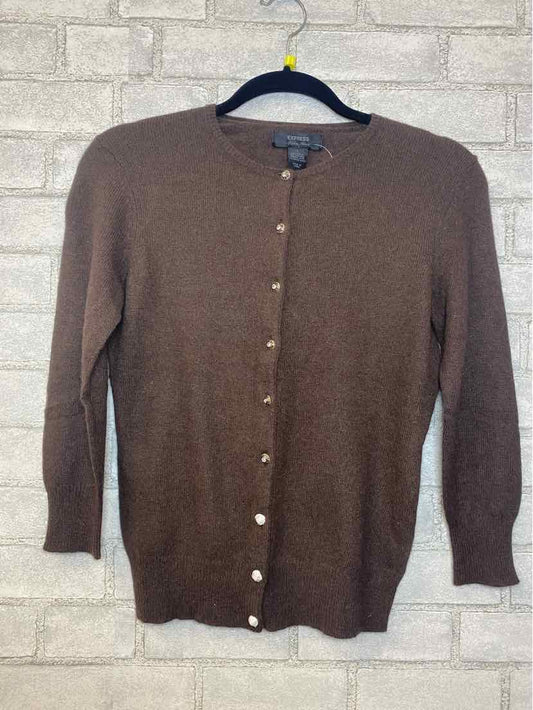 Express Small Brown Wool Sweater Rhinestone Buttons