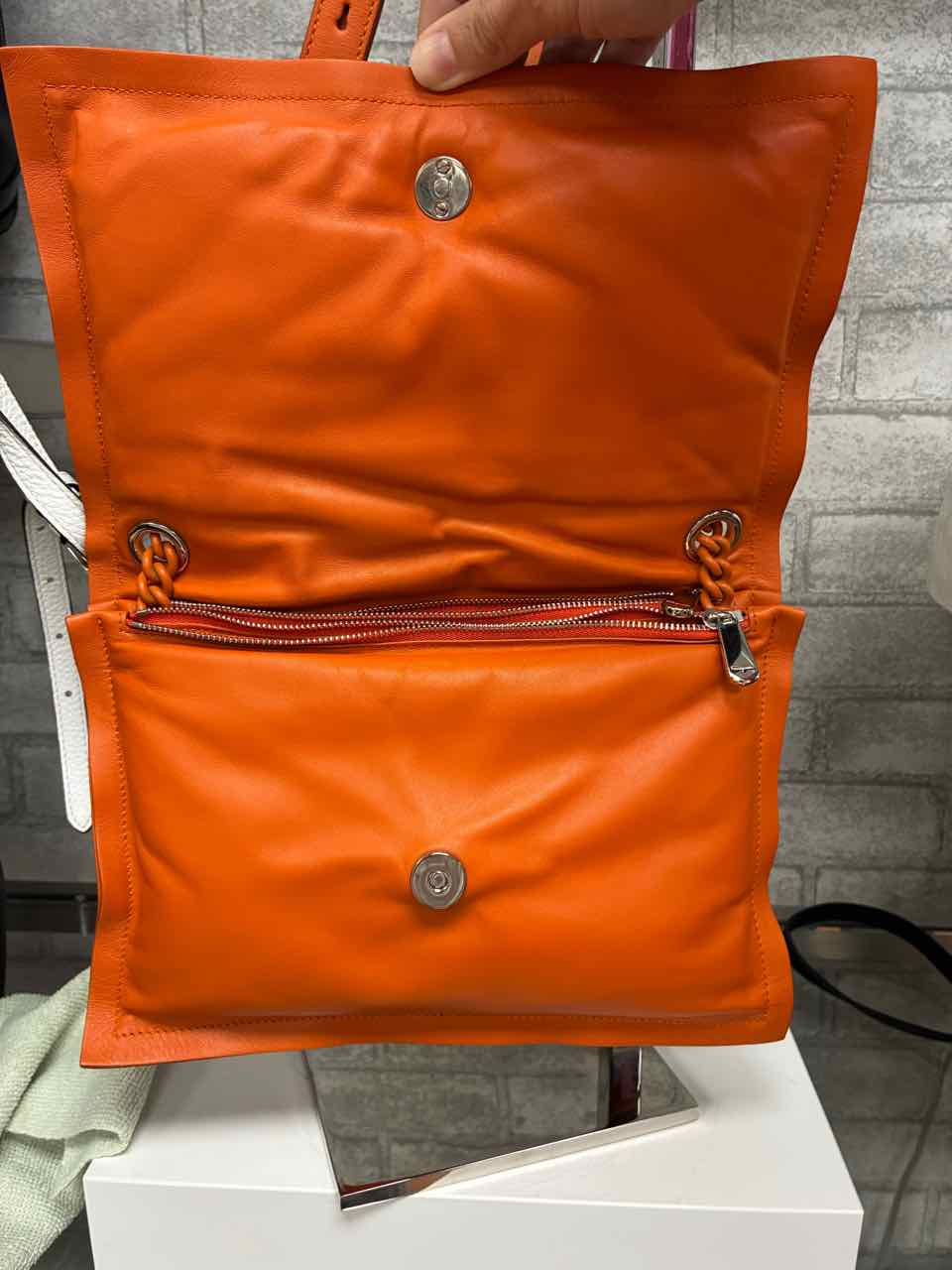 Salvadore Ferragamo Vara Bow Orange Shoulder Bag