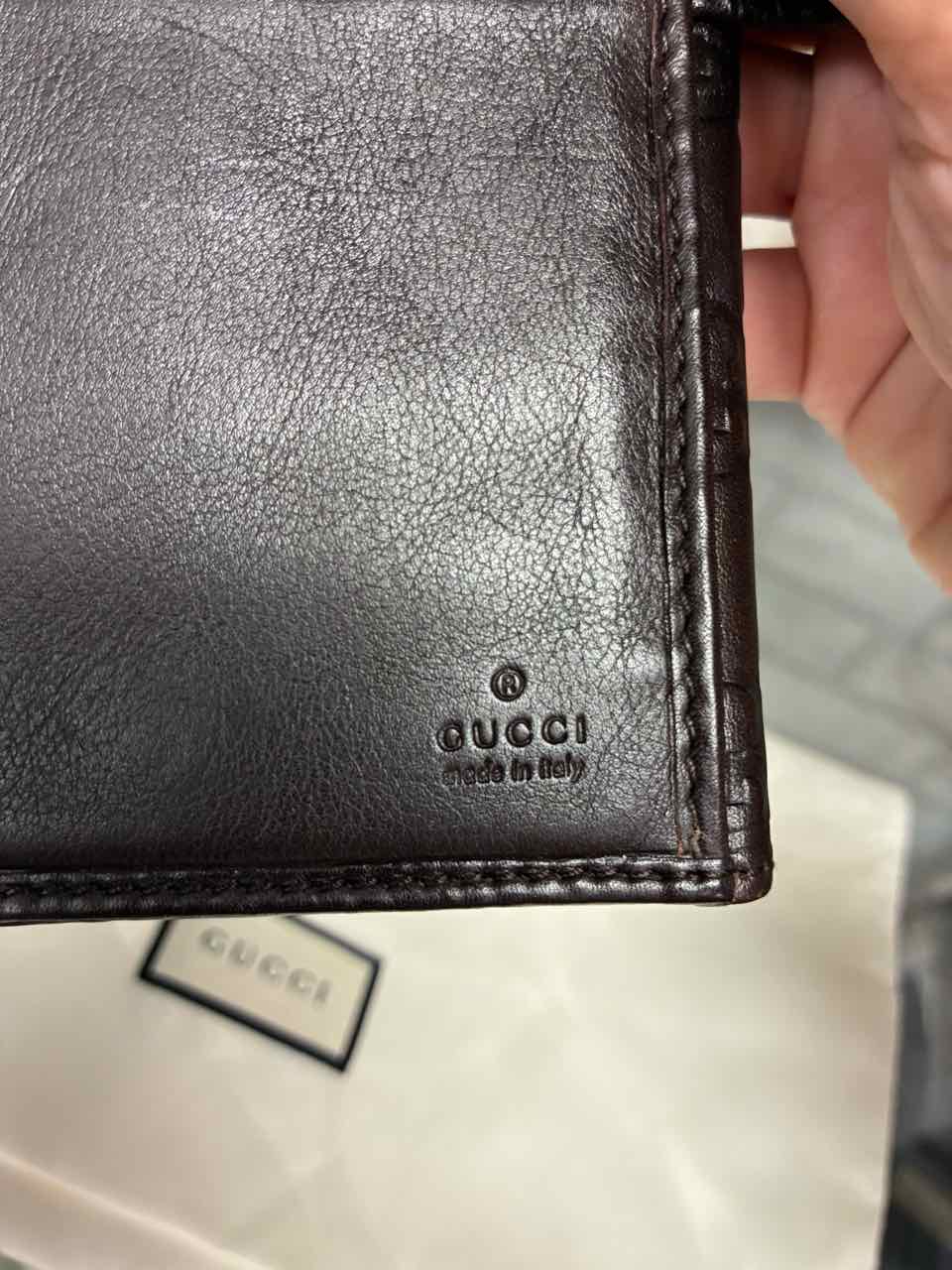 Gucci Dark Brown Leather Guccissima Leather Flap Continental Wallet