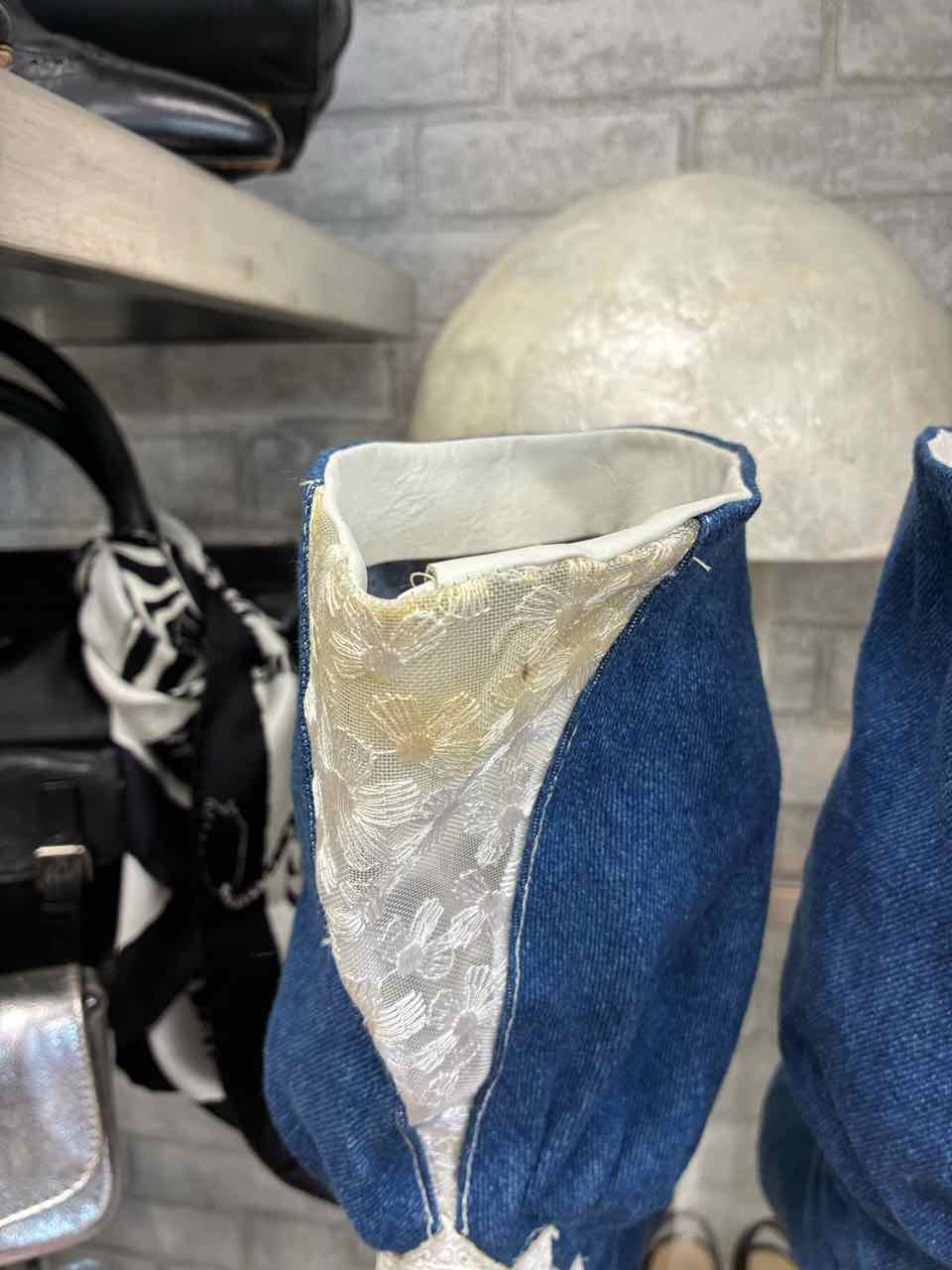 Vintage ELiot Denim with White Lace Boots Size 8