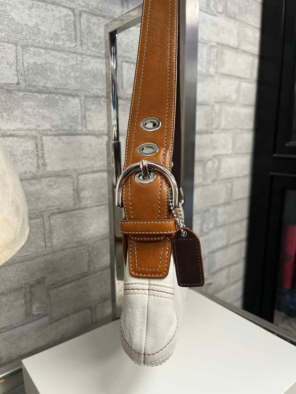 Vintage Coach Soho cream and cognac leather Shoulder bag