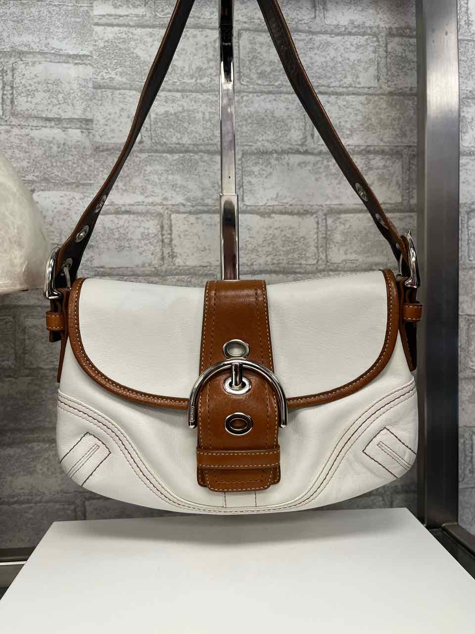 Vintage Coach Soho cream and cognac leather Shoulder bag
