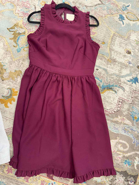 Kate Spade Burgundy Ruffled Dress 8