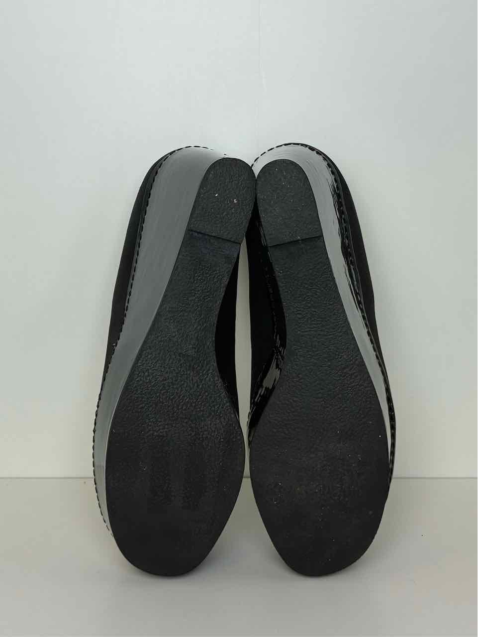 Carven Size 38.5 Black Mary Jane Style Wedges