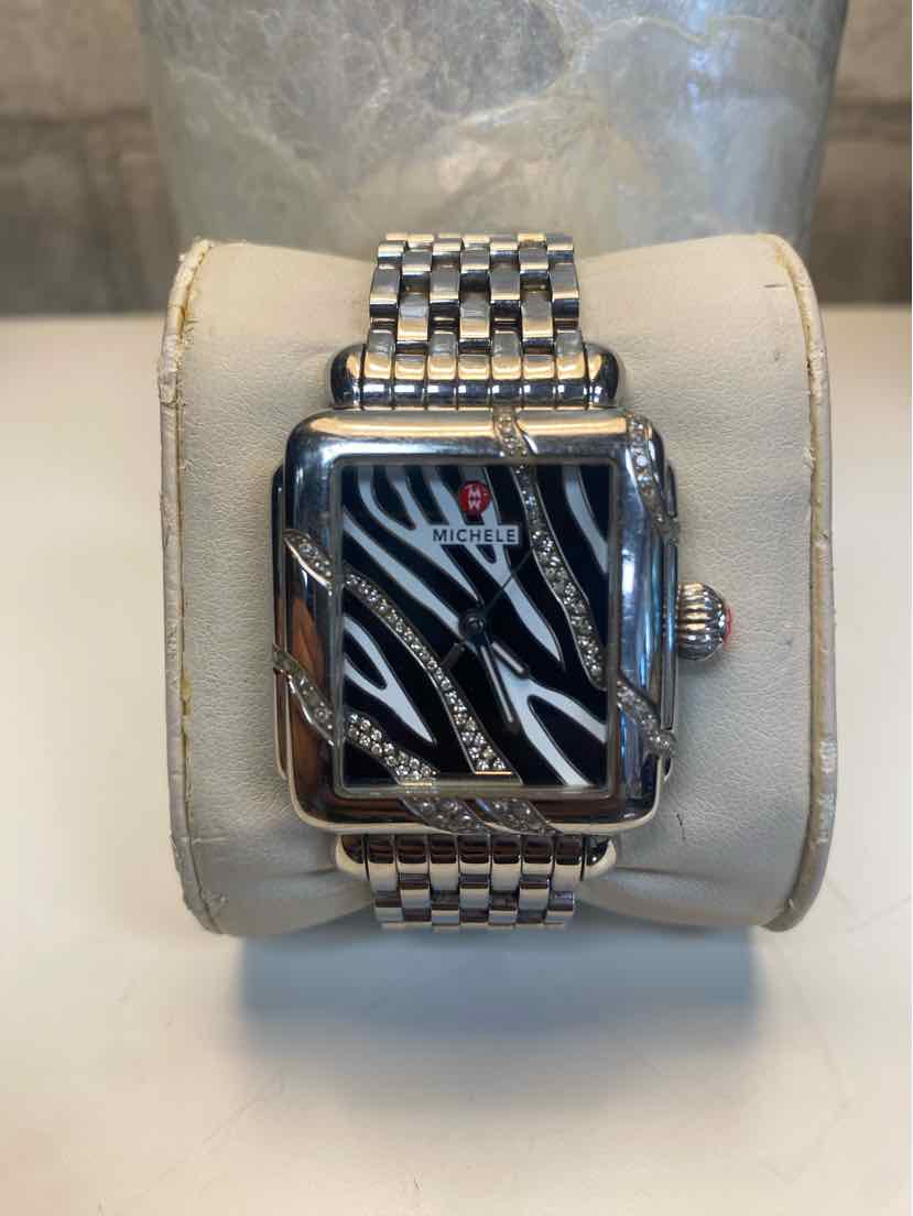 MICHELE Deco Safari Zebra Diamond Ladies Watch