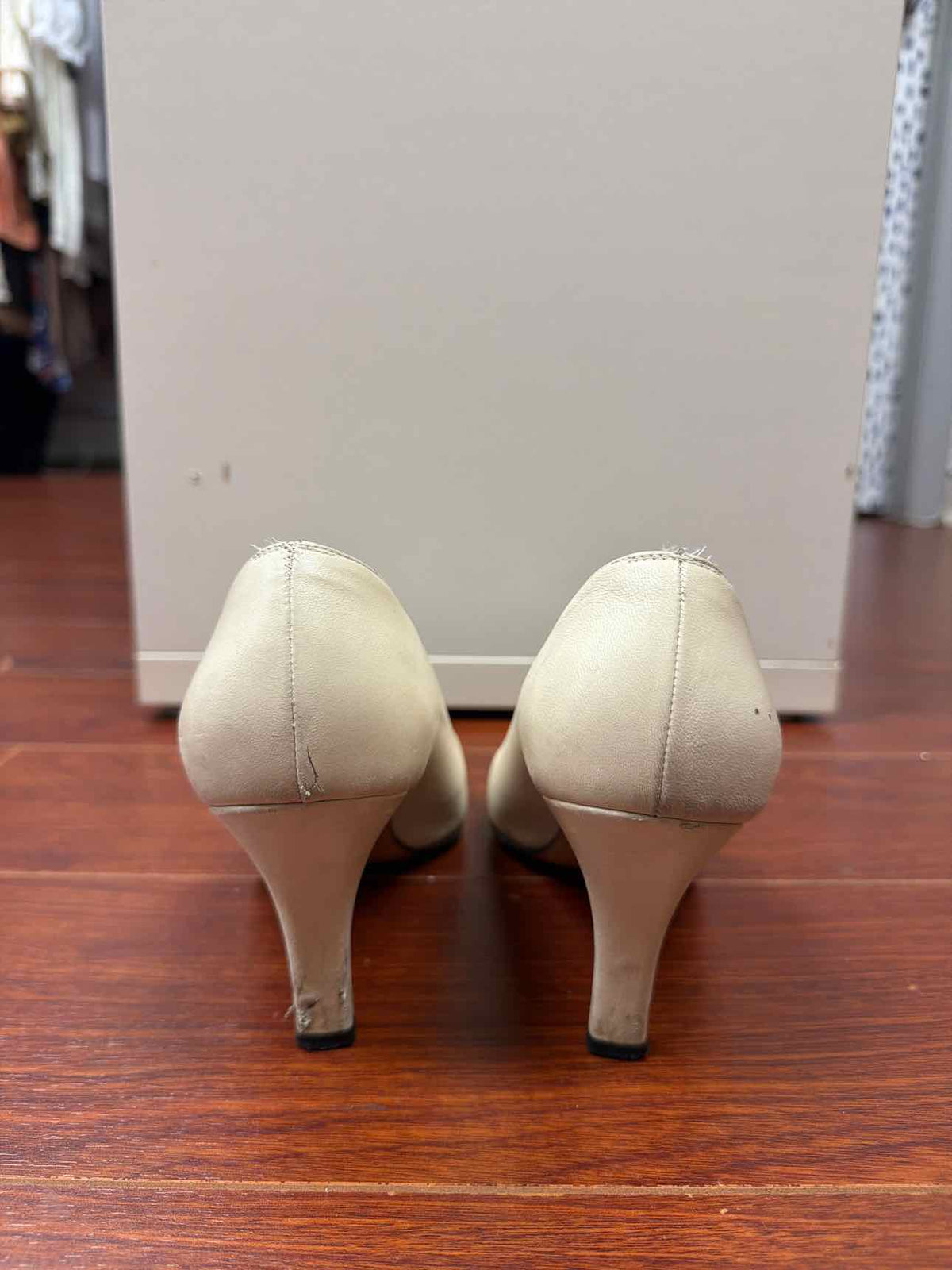 Ferragamo white and black heels