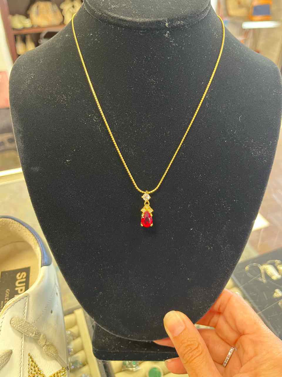 Christian Dior Vintage Necklace Gold Pendent
