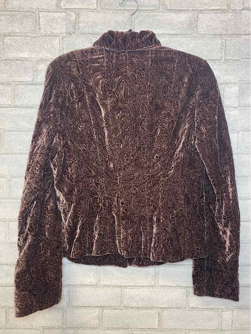 Elie Tahari Brown Velvet Blazer Size Large