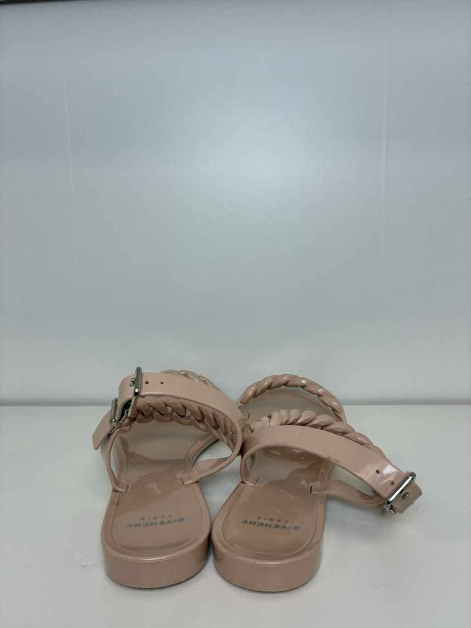 Givenchy Rubber Jelly Chain Sandals Nude Sling Back Size 37