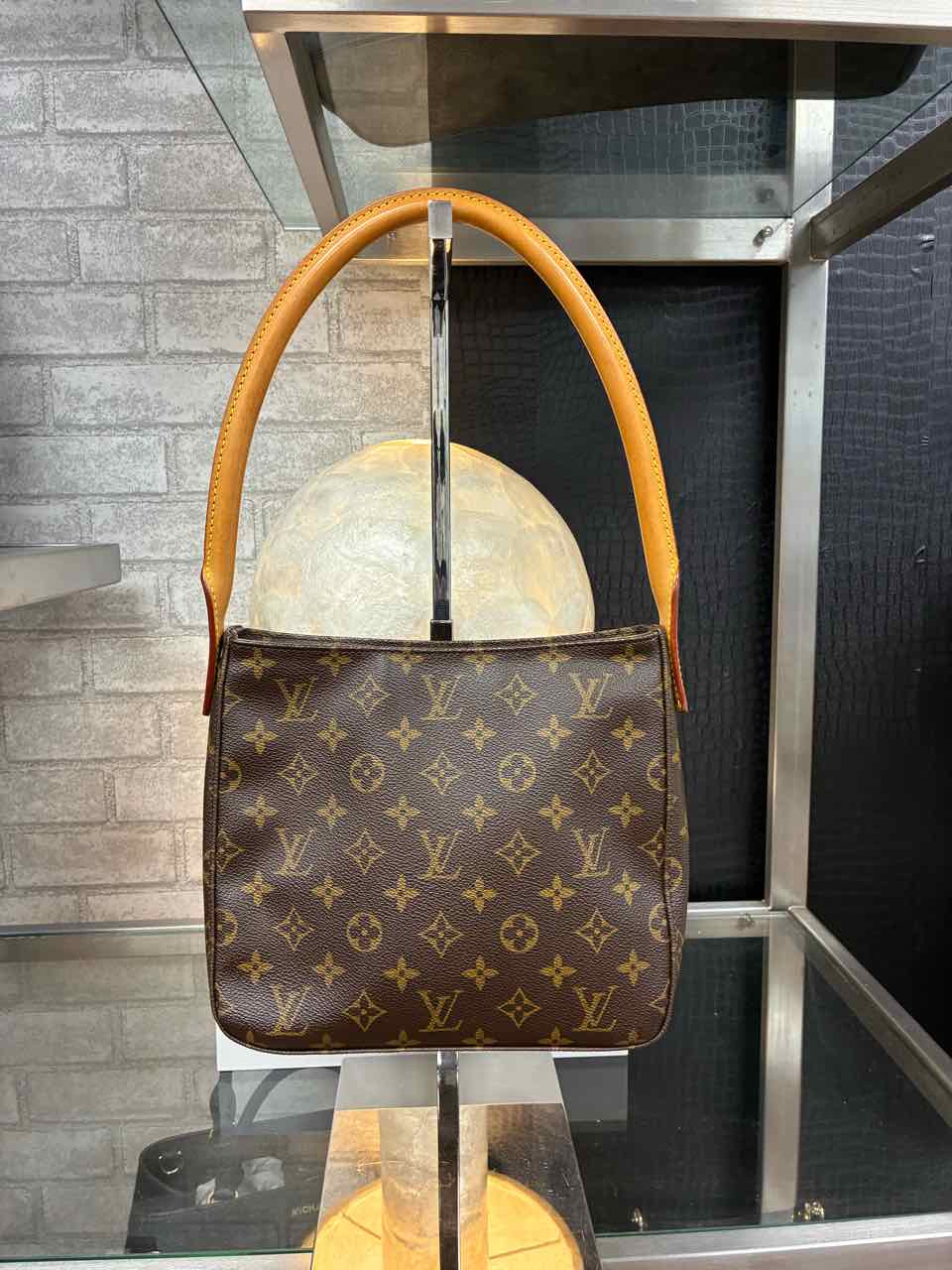 Louis Vuitton Brown  Monogram Canvas Looping MM Purse