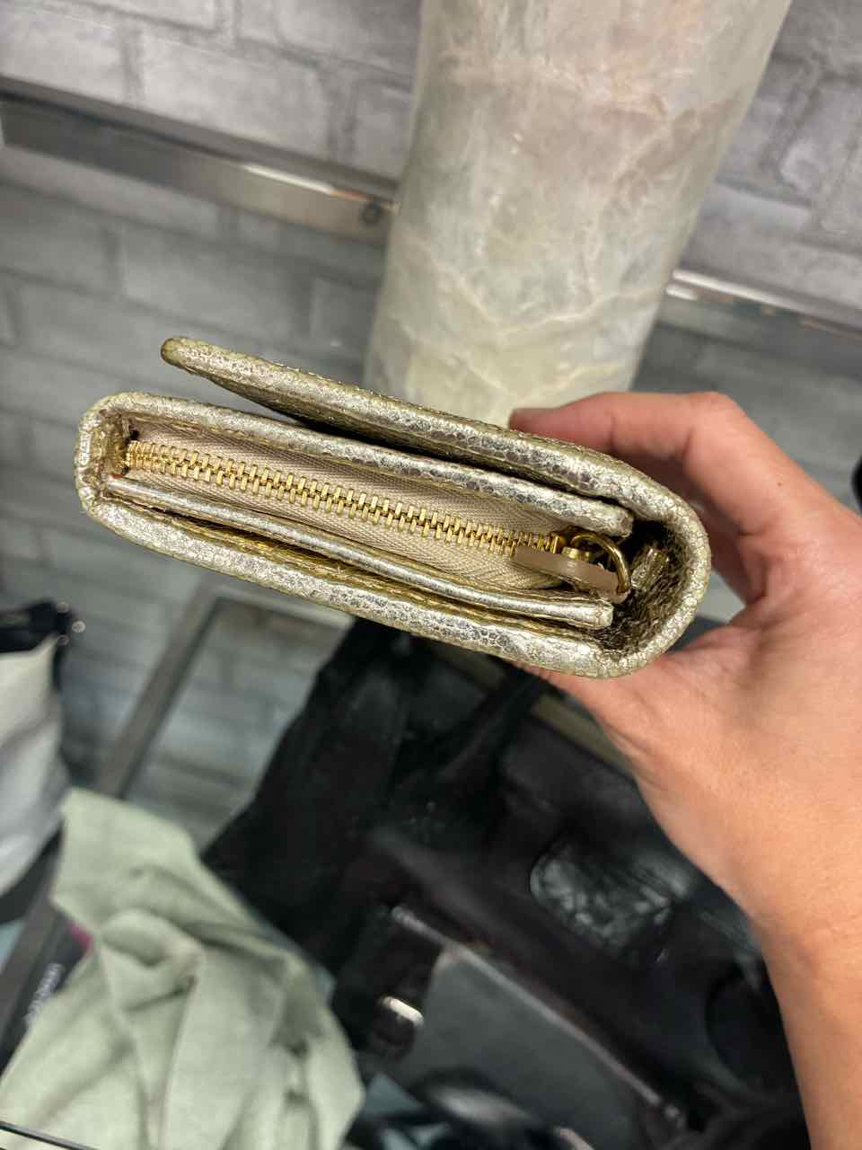 Jimmy Choo Gold/Silver Glitter Wallet/Clutch/Bag