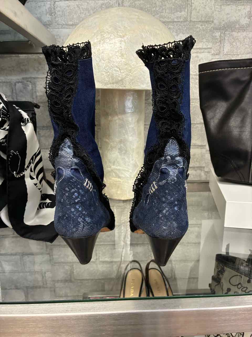 El Vaquero Blue Denim Shoe Size 39 Boots