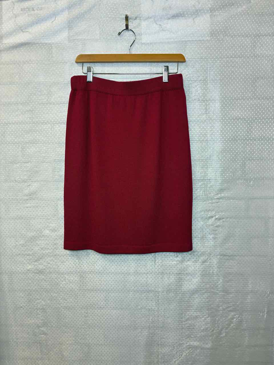 St John Knit Red Skirt Size 10