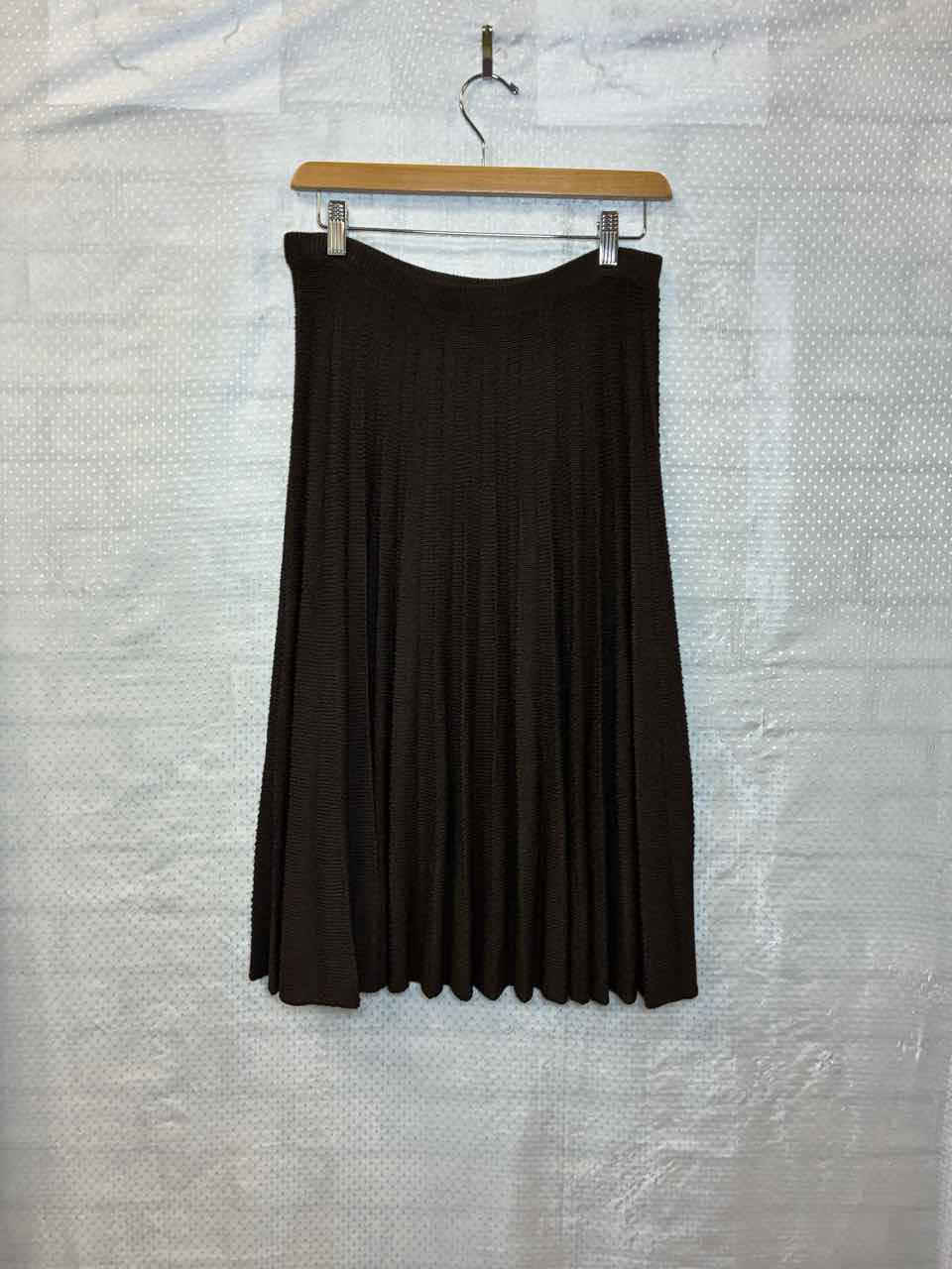 St John Brown Knit Long Skirt Size Med