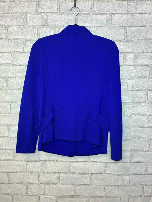 St John Knit Blue jacket with gold buttons size 8