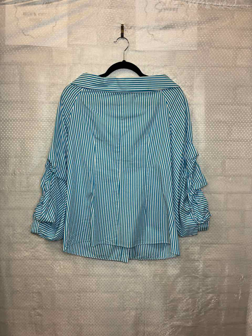 Mademoiselle M Blue and white Stripe Blouse Size Large