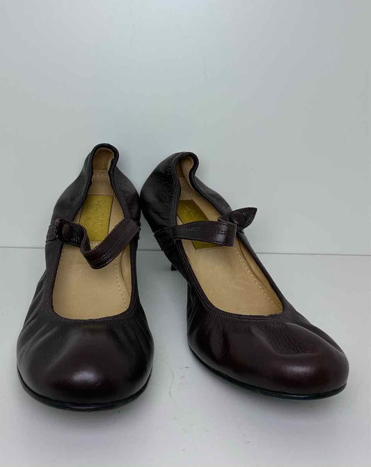 Lanvin Size 40 Brown Leather Ballet Style Heels