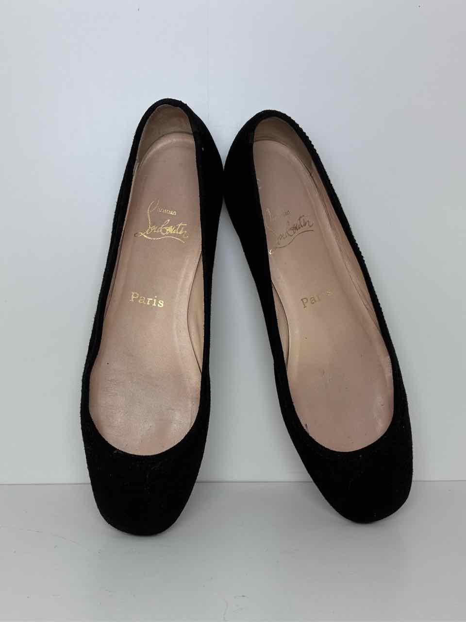 Chritian Louboutin Black Suede Shoe Size 41 Flats