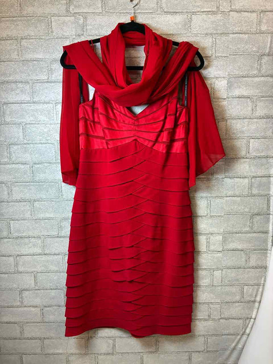 Size 6 Chetta B Red Dress