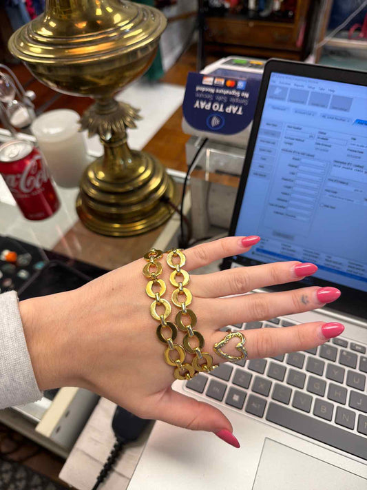 Gold double chain braclet