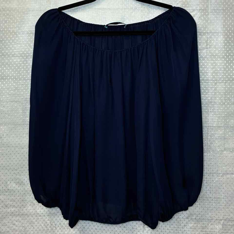Alice + Olivia Silk navy blouse M
