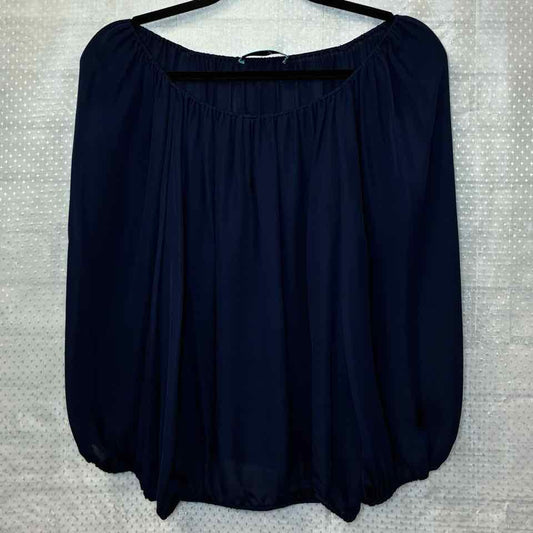Alice + Olivia Silk navy blouse M
