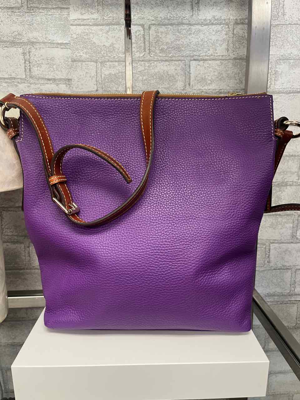 Dooney and Bourke Pebble Twist Strap Hobo Purple Plum Shoulder Handbag
