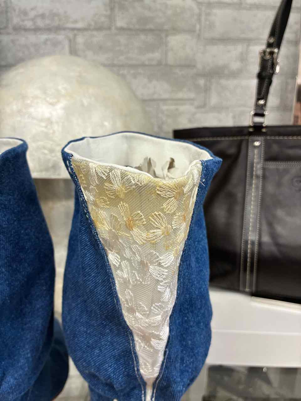 Vintage ELiot Denim with White Lace Boots Size 8