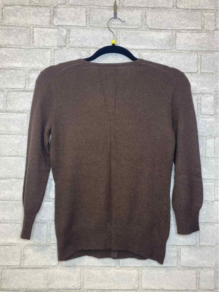 Express Small Brown Wool Sweater Rhinestone Buttons