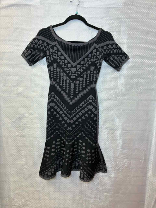 Size XS Herve Leger Black Print Dress