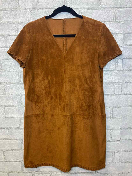 Vintage 1960's Brown Suede Mini Dress Size M