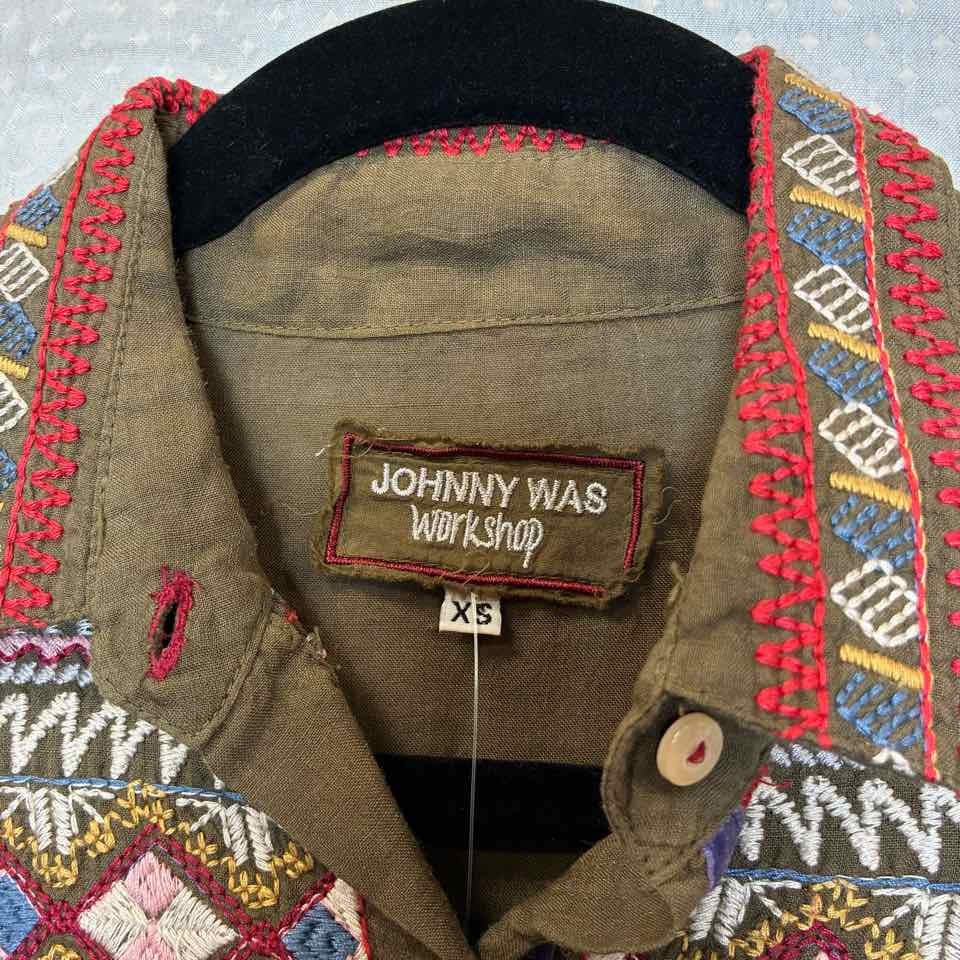 Johnny Was Olive Button up Size XS