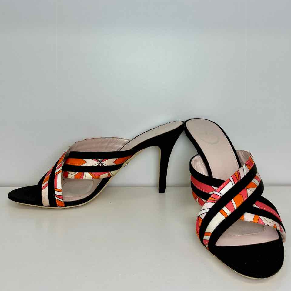 Emilio Pucci  Multicolor Print Strappy Sandals 40