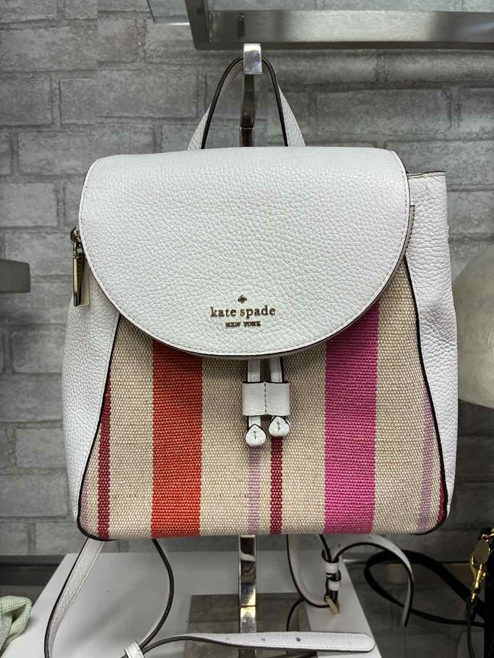 Kate Spade Canvas and  White Leather Leila BackPack