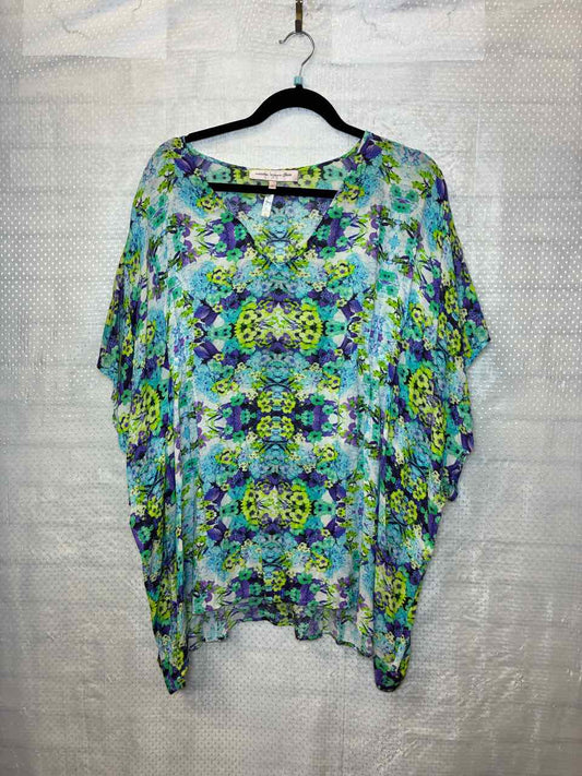 Nanette Lepore purple/green floral Swimsuit Cover Up S
