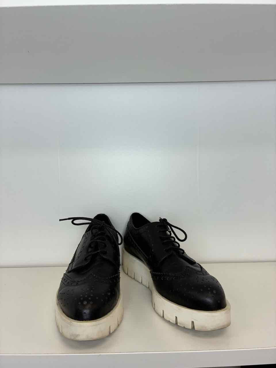 Carvela Black Leather Platform Shoe Size 39