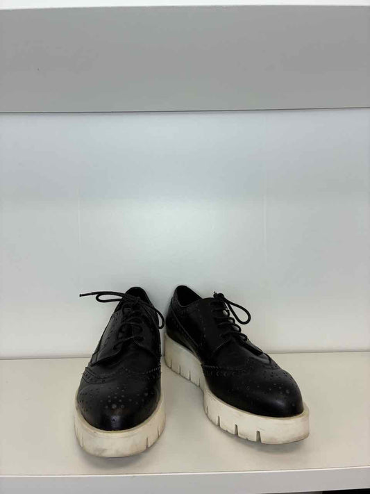 Carvela Black Leather Platform Shoe Size 39