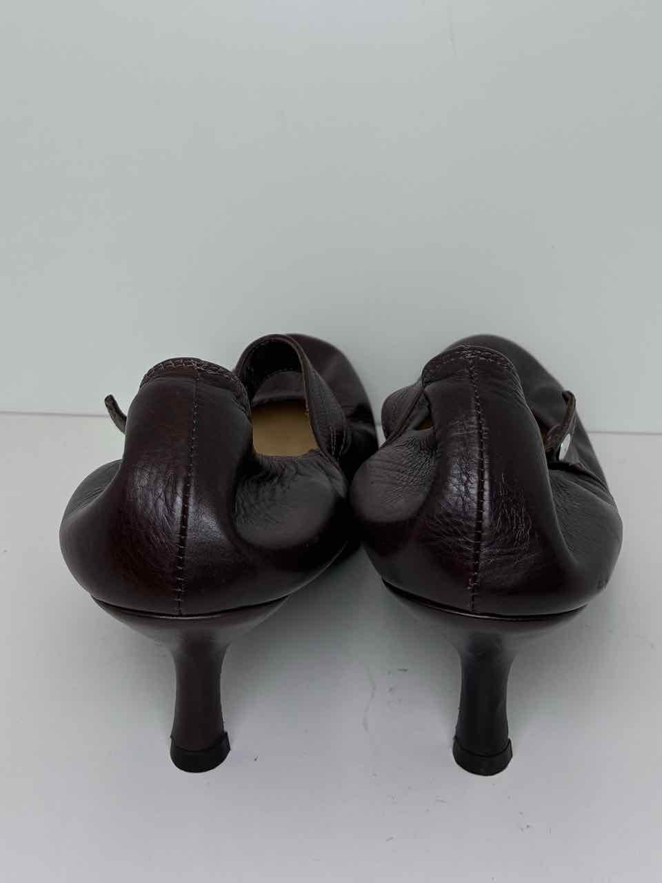 Lanvin Size 40 Brown Leather Ballet Style Heels