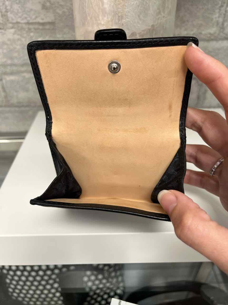 Coach Black Leather Bifold Snap Wallet