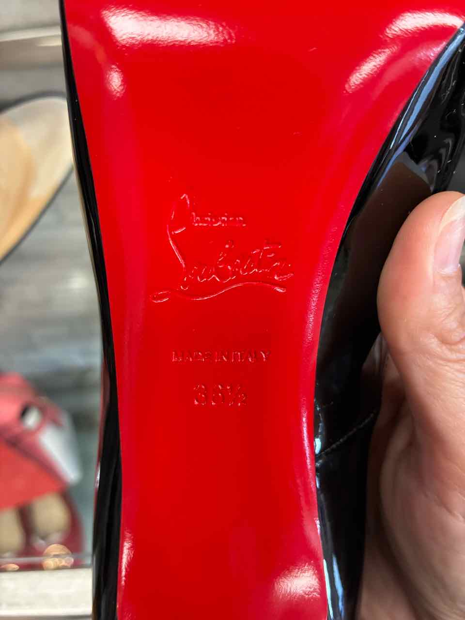 Christian Louboutin Black Leather Shoe Size 6.5 Pumps