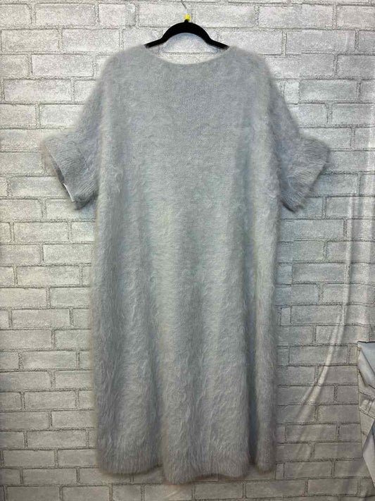 No Brand XL Angora Rabbit Fur Knited  Gray Oversized Sweater Dress