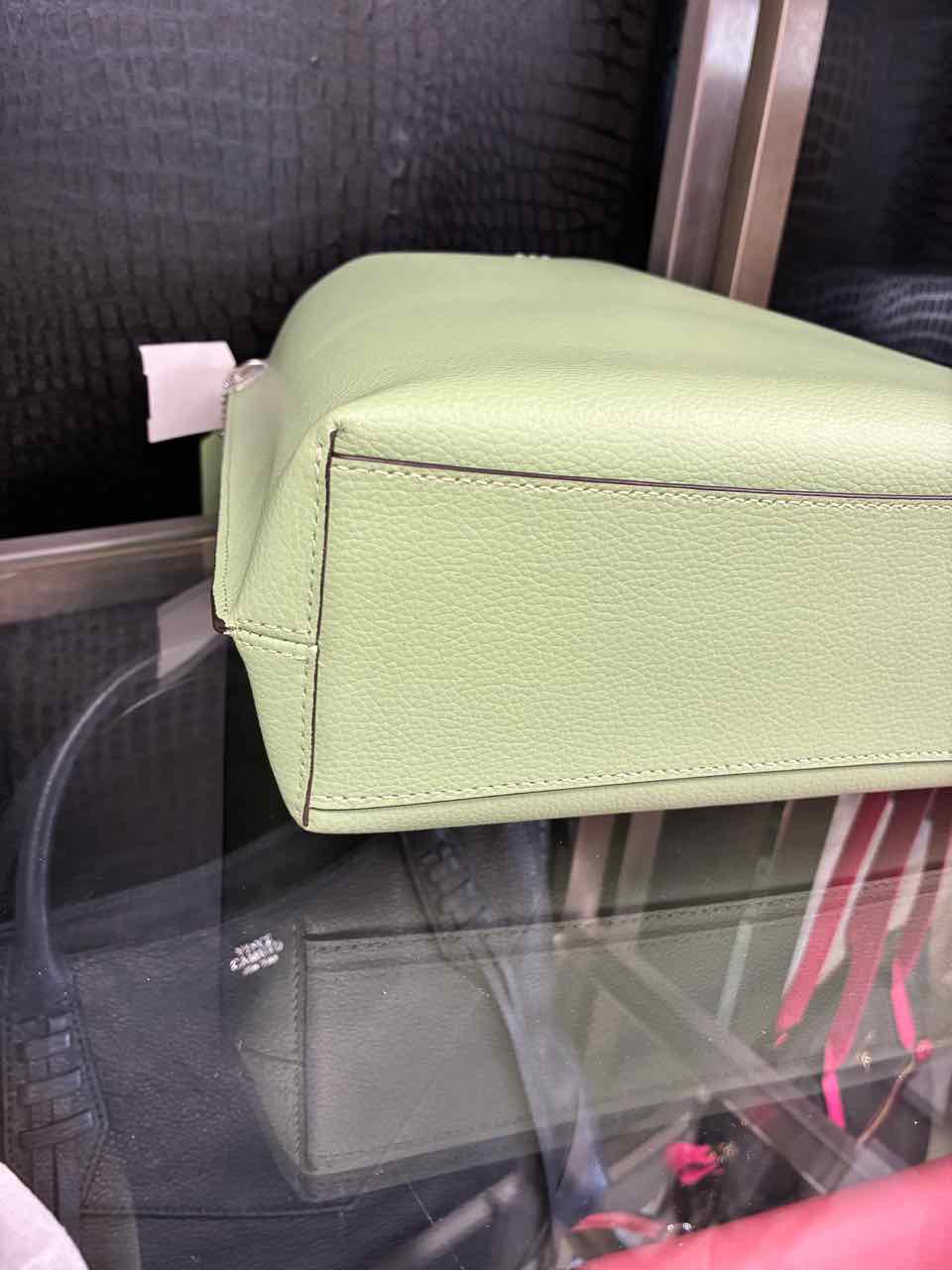 Coach Pistachio/green Mollie Bucket Bag 22 in double face leather.