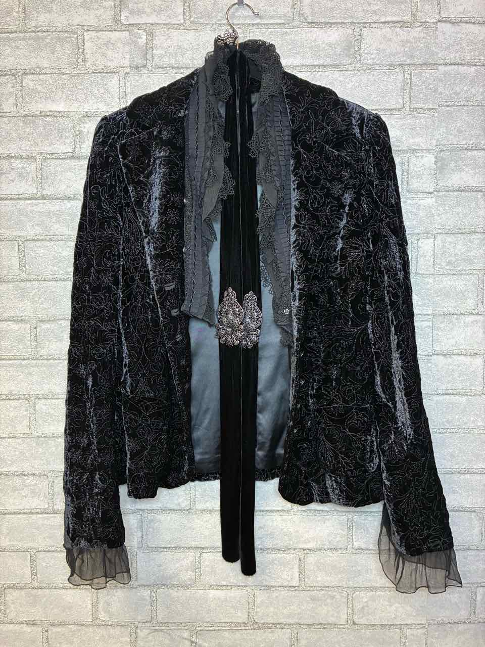 Elie Tahari Black Velvet Jacket Size M